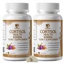 10-IN-1 Cortisol 配有镁、Ashwagandha、Chamomile、L-Theanine、Phosphatidylserine、St. John's wort、Astragalus、维生素C和D3, 女性,240 Vegan Capsules 4个月,非GMO