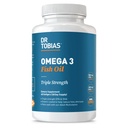 Tobias Omega 3 Fish Oil博士,2000mg 三重力量,800mg EPA 600mg DHA Pervice, Fish Omega 3 心脏、大脑和免疫支持补充剂,60 Softgels, 30 Senvice