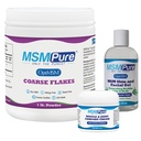KALA HALTH MSMPure启动器套装有MSM粗裂片1lb,MSM肌肉和联合Cream 2oz和MSM Gel 有机Aloe 8oz