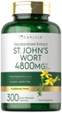 Carlyle St John's Wort Capsules + 4800mg → 300 Counter → Non-GMO & Gluten Free Supplement → 标准化摘录