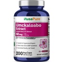 NusaPure Umckaloabo 4:1 提取物,60毫克等于240毫克的Veggie Caps 200 Count(非GMO, Vegan)