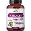 Zazzee Extra Strigic Artichoke 20:1 提取物,9000 mg 强度,5% 芳烃基酸,150 Vegan Capsules, 5个月供应, 集中和标准化 20X 提取物,非GMO和全自然