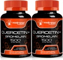 Quercetin with Bromelain补充剂 - 1500mg - 男女免疫支持和心脏健康囊,Quercetin补充剂 帮助支持联合与健康呼吸系统 - 120计(2包)