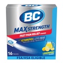 BC MAX 强力快速疼痛救济粉、柠檬汁Flavor Aspirin 500mg和乙酰氨基苯 500mg 溶解包,16个计数