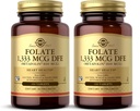 Solgar Folate 1 333 mcg DFE (Metafolin 800 mcg) - 100块药片,包装2 - 产前维生素 - 非GMO,Gluten Free,乳品免费,Kosher - 200 总服务量