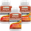 Best Naturals, Fast Action Lactase Enzyme, 3000 FCC ALU, 180 Tablets (180 Counts (Pack of 3)) (中文(简体) ).