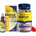 RESCUE 夜间睡眠援助包,3Pk-巴赫睡眠儿童滴水器,10mL睡眠液体熔体,28Ct+睡眠胶囊,含5mg Melatonin/剂量,60Ct
