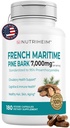 法国海洋松树 Bark 提取物 7000 mg, 95% 环流, 心脏健康, 皮肤, 认知支持 - 20:1 比例 & 180 Veggie Capsules - 非 GMO, Gluten-Free, Vegan-Friendly