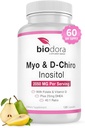 Myo & D-Chiro Inositol 补编,含Folate和维生素D,40比1比例,包括DHEA,Hormone平衡中的帮助,Ovarian函数,每服务2050mg,120卡普勒