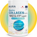 AURA VERISOL 生物活性Collagen Peptides 配有专利NAD+和ATP助推器的粉末,高级细胞复发系统,健康老化和DNA修复,不喜爱,在加拿大制造,31种服务品.