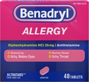 Benadryl Ultratabs 抗希斯胺过敏药,二苯胺HCl片,48 cm