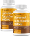 维生素E Tocotrienols 补充1000mg - 高发性利波索马尔 Tocotrienol Capsules, 95% Delta 和 5% Gamma Tocotrienols 支持皮肤,骨骼,抗氧化剂,120软胶