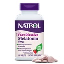Natrol Melatonin 5mg 快速溶解片,成人睡眠支持补充,草莓 Flavor, 150 片,最多150天供应