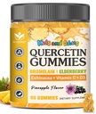 Quercetin with Bromelain Gummys for Kids & Adults - Immune & Seasonal Wellness Support, 800mg Quercetin Gummys with Bromelain, Zinc, 长老莓,维生素C & D3 - 无糖,菠萝火焰, 60Ct