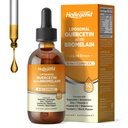 Liposomal Quercetin with Bromelain Liquid Drops, 8 in 1 Organic Quercetin 1000 mg 配有 Bromelain 500 mg, 维生素C, D3, 锌, 草莓, 豁免和呼吸卫生图解, 2 Fl Oz