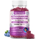不含糖2000mg Glucosamine Chondroitin Gummys,配有Chondroitin MSM & Turmeric的超强Glucosamine,联合支持补充,抗氧化剂免疫支持 - 60 Gummys