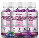 3 Pack 3000MG Glucosamine Chondroitin Gummys, 与MSM和长老莓、灵活性、抗氧化剂免疫支持Gummy 成人、男子和妇女180Ct的超强联合支持补充