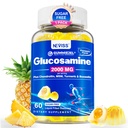 无糖甘氨酸(Glucosamine Chondroitin MSM Gummys) - 女性和男性最大强度流动性补充剂 w/ Glucosamine Sulfate 2000mg, Boswellia, Curcumin & Hyaluronic酸 - 弹性支持 - 60Cts