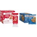 素食性营养 冰冻草莓蛋糕和巧克力片蛋白 Cookie Bundle, 1g糖, 10g蛋白, 2g Net Carbs, Gluten Free, 16 & 12 Count