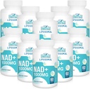 Liposomal NAD+ Supplement 1000 mg → 最高NAD Pontecy → 最大吸收 → 纯NAD Supplement → 能量和DNA修复,老化防御,大脑功能 → 600软胶