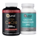 Qunol CoQ10 200mg 软胶,超高吸收性共聚物 Q10 补充剂 - 2个月供应 - 60 镁 3 分1 片,含钙,镁和锌,270 计数