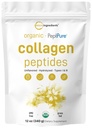 微成份 Collagen Peptides Powder Organization, 12oz + type I & III + 天然蛋白 → Grass-Fed Bovine source → 不受欢迎 → 支持皮肤, 联合与骨健康 → 帕莱奥, 非GMO