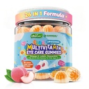 儿童多维他命 与铁,450mg Algae Omega-3, 甲基化 B12, Folate, Fiber 2g, Probiotics, Magnesium, A, C, D, K, 锌, 儿童维生素促进生长, 脑, 眼, Gut, Immune, 无糖