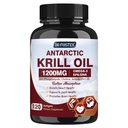 Krill Oil 1200mg, 南极Krill Omega 3 配有EPA, DHA, Astaxanthin & Phospolipids for Heart & Brain & United Health, No Fishy Aftertaste,120 软胶(60种)