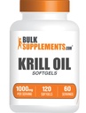 Bulk Assupports.com Krill Oil 1000mg Softgels - 南极Krill Olympics - Omega 3 Supplements - DHA Supplement - Gluten Free, 2 Softgels each service, 120 Counter (Pack of 1) (英语).