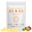 Daiasns维生素D3 K2 1000iu 支持肌肉和脑健康 - 高性能 D3 K2 辅助帮助 免疫和心血管支持 - 120 软胶