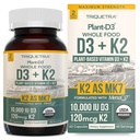 有机植物 D3 + K2 + 1000 IU D3 + 120 mcg K2 作为全程 MK7 从MenaQ7 → 100% 全程食品, Raw & Vegan → 与 Prebiotic & Superfood Complex → D3 从有机藻类(60 Counter)的强化消化