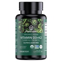植物融合 有机维生素D3 + K25,000 IU, 50MCG – 维生素D来源于基于植物的Lichen和维生素K2,用于免疫支持和骨质健康 - 120 Capsules