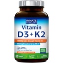 原生维生素D3 K2补充剂,高发性维生素D3 10000 IU & Vitamin K2(MK-7)200 mcg,支持骨,齿,心与免疫健康,非GMO,Gluten Free,60软胶