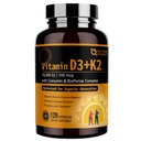 NATURE TARGET 维生素D3 K2,高概率10,000 IU D3,100 mcg K2(MK-7) 与MCT,最易吸收协同公式,支持骨骼,钙和免疫健康,120盖