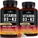 新AGE维生素 D35,000 IU + K2 MK-7 100 mcg - 2-in-1 Bone, Immune & Heart Support, Easy to Swallow, Non-GMO - 120 Capsules