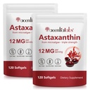 Astaxanthin 补充 12 mg - 120 Softgels → Premium 天然抗氧化剂 来自微藻 → 眼睛,皮肤,大脑,联合,心脏和免疫健康支持 → Non-GMO, Gluten-free