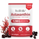 ABOUME Astaxanthin 补充品,Astaxanthin 12mg,新鲜微藻源,支持眼,免疫,皮肤健康,内部流通 QQ Non-GMO QQ No Gluten(1PCS)