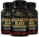 FREZZOR Astaxanthin Black 配有UAF1000+超级抗氧化剂,支持心脏,眼和脑健康,抗衰老皮肤护理和细胞保护,每服务12mg Astaxanthin,180软胶,3个月供应