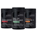 运动研究 ®抗氧化剂支持包装 - Oregano 9500mg + 三重强度 Astaxanthin 12mg + Liposomal 维生素C 补充1000 mg