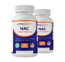 维生素NAC补充N-乙酰-L-Cysteine(NAC),配有牛奶硝酸盐50:1 摘录-支持免疫,呼吸,肝脏健康,每服1200毫克,120Veg Capsules - 2 Pack