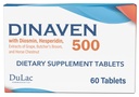 Dulac Dinaven 500, Micronized Diosmin Hesperidin 饮食补充1000mg 每人服务,马栗抽取,屠夫的Broom & Red Grape 抽取,腿循环支持,60块平板,意大利制造
