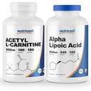 营养成本 Alpha Lipoic Acid 600mg, 240 Caps & Acetyl L-Carnitine 500mg, 180 Caps