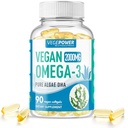 Vegan Omega-3 Algae DHA 补充剂 - 2000mg Algae Oil,植物前 Algal DHA, 90 Carrageenan Free Softgels - 可持续鱼油替代支持 大脑,心脏,眼睛,联合健康