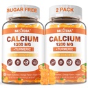 1200 mg 含维生素D3 Gummys - Calcium + Turmeric 补充 含维生素K2 B12 - 支持 Bone & Muscle - 无糖 - Vegan(120个计数)