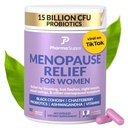 妇女的自然绝经补充剂——荷尔蒙平衡(Perimenopause)补充剂,Bloating & Mood Swings QQ 热闪光绝经救济w/Probiotics & Prebiotics, Black Cohosh & Chasteberry