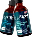 E2H:肝脏支持补充剂和高级肠道支持 QQ Vegan,非GMO - 2 Fl Oz Each (4 Fl Oz 共计) - Bundle