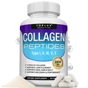 1800 Mg 复合剂 - 型号为I,II,III,V,X Premium Collagen 复合剂,用于更好的皮肤和头发,强联合剂,水解蛋白,供男性使用,90 Capsules,补编