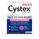Cystex 最大Strength UTI 止痛药片 - 99.5 mg Phenazopyridine HCl 快速止痛药 烧伤药片 - 24 Count