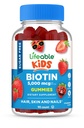生活无糖儿童 Biotin Gummys 5000mcg – Great Tasting Biotin Supplements – Biotin Gummys for hair growth, Skin and Nail Health – 儿童、男孩、女孩的头发维生素 – 90 Gummys