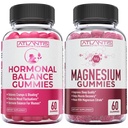 激素平衡剂和肌肉硬化剂的磁胶,PMS Gummys Alevate Bloating & Mood Swings, 镁帮助防止硬化剂和推动肌肉恢复 - 60 Vegan Gummys Per Bottle
